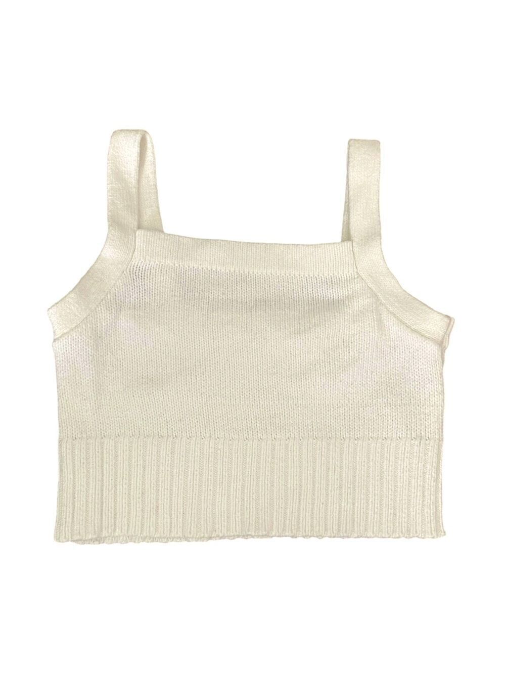 Garage White Knit Cropped Tank Top XS